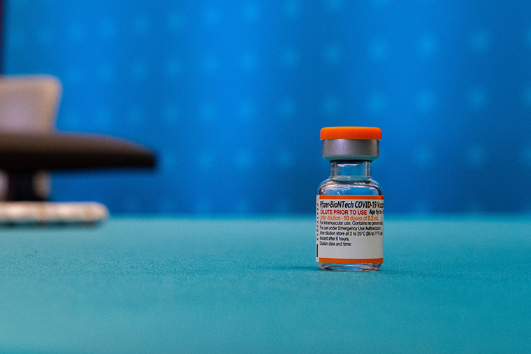 A vial of the new children's dose of the Pfizer-BioNTech Covid-19 vaccine on November 2, 2021.