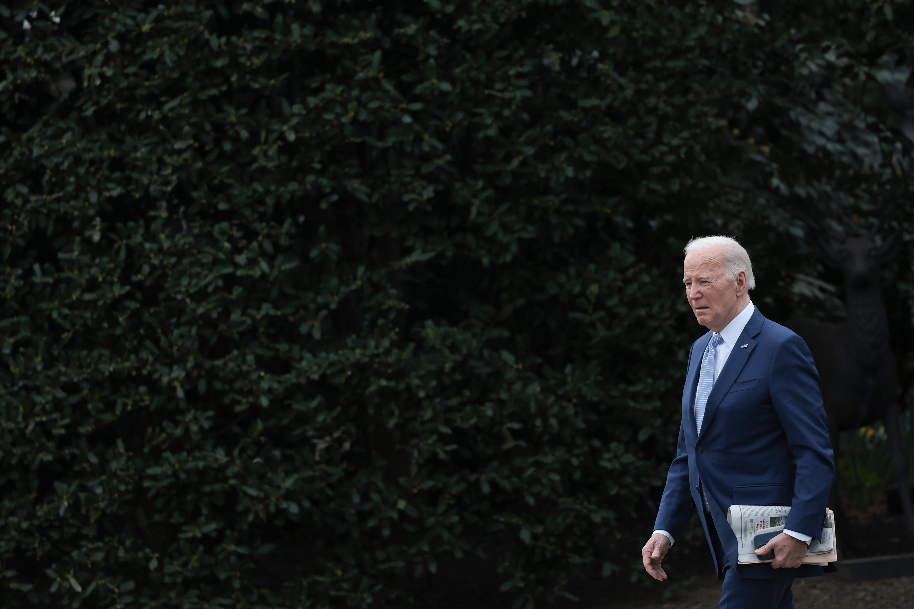 Joe Biden departs the White House in Washington, DC, on March 22.