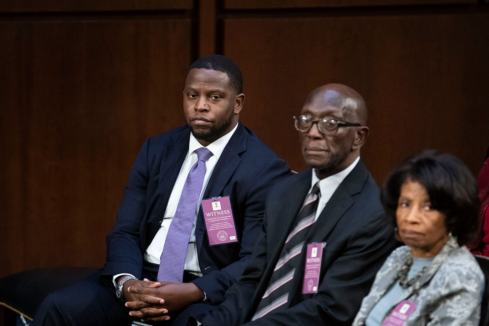 Jackson's parents, Johnny and Ellery Brown, sit in the audience Tuesday with Jackson's brother, Ketajh Brown.