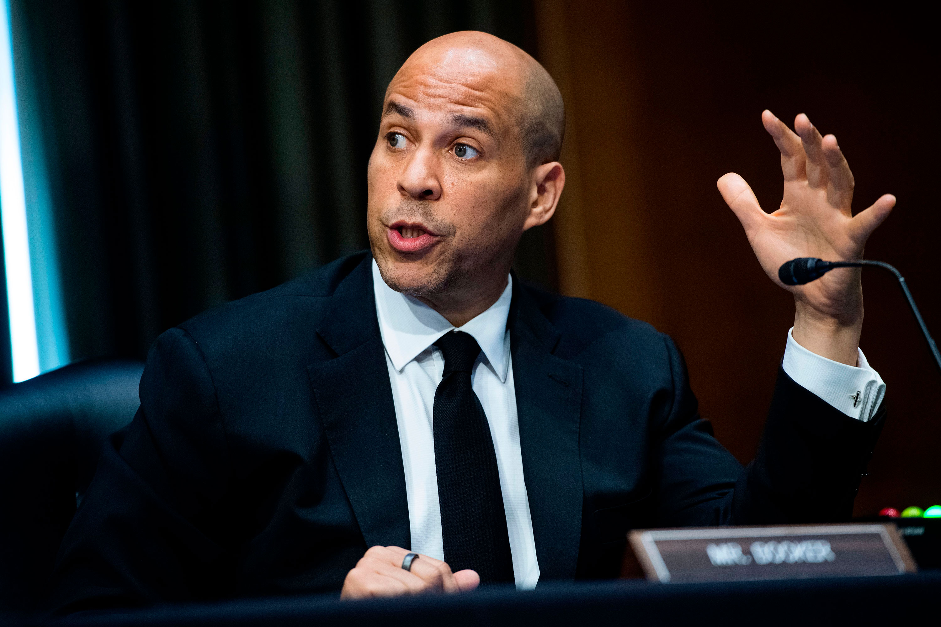 Sen. Cory Booker, D-NJ, speaks during a hearing on June 2 in Washington.