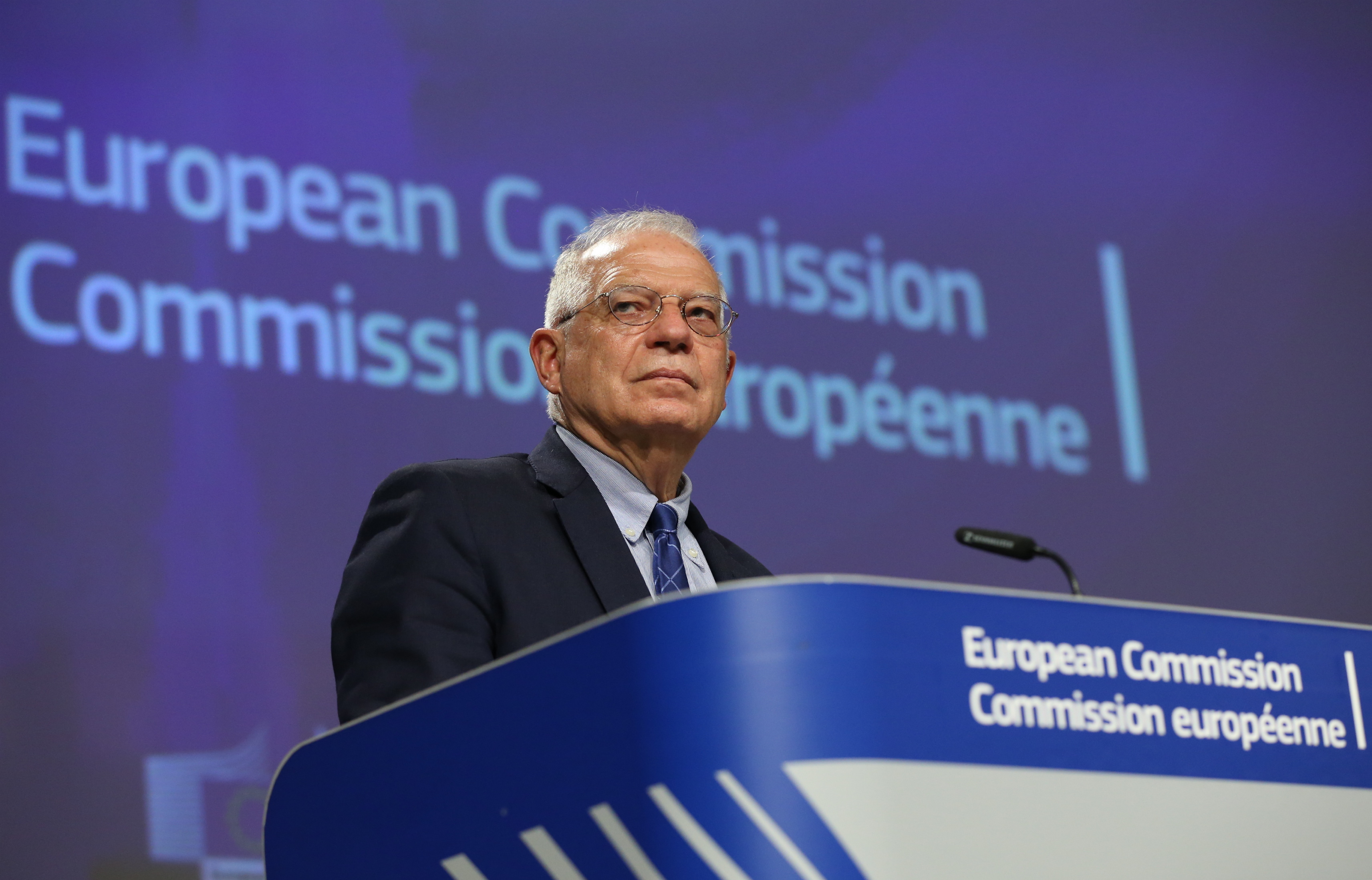 Josep Borrell, High Representative of the European Union, holds a press conference in Brussels, Belgium, on May 26.