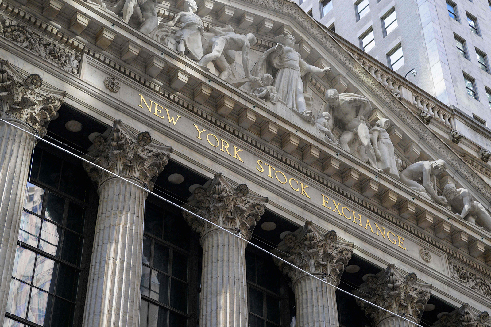 A general view of the New York Stock Exchange on Wall Street on January 18.