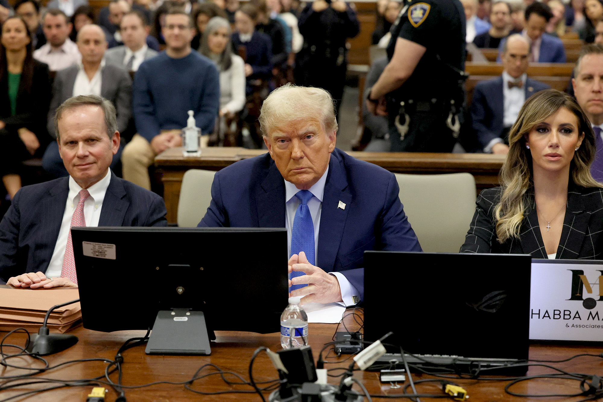 Former President Donald Trump prepares to testify during his trial at New York State Supreme Court on November 6. 