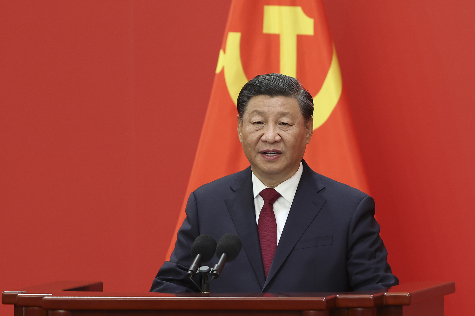Chinese President Xi Jinping at The Great Hall of People on October 23, in Beijing, China. 