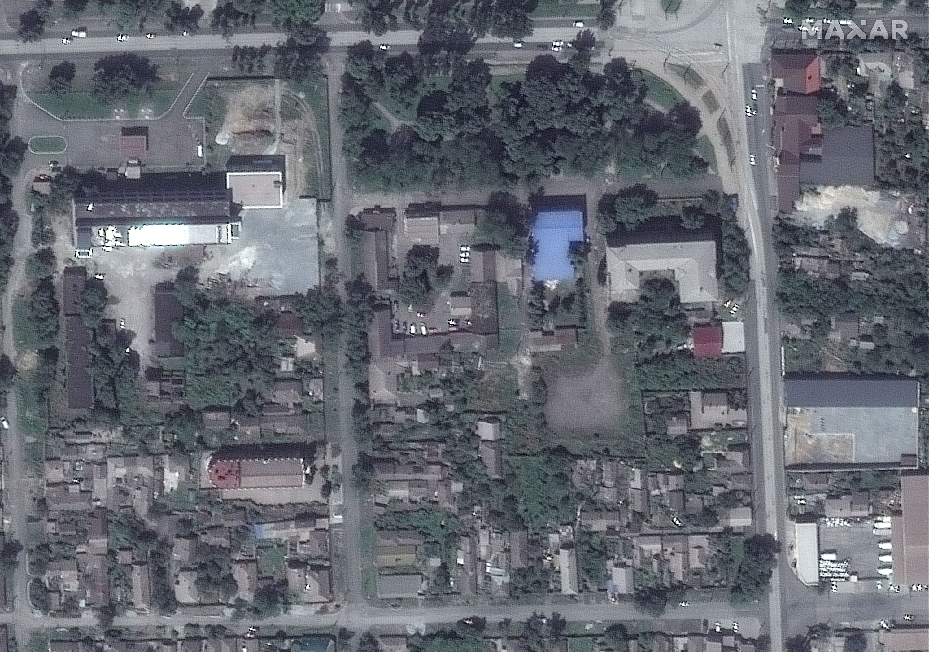 Buildings and homes in central Mariupol are seen in this image taken in June 2021.