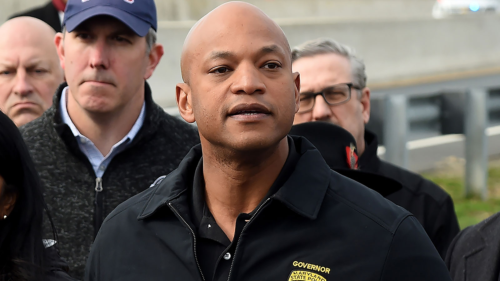 Governor Wes Moore speaks at a news conference on Tuesday, March 26.