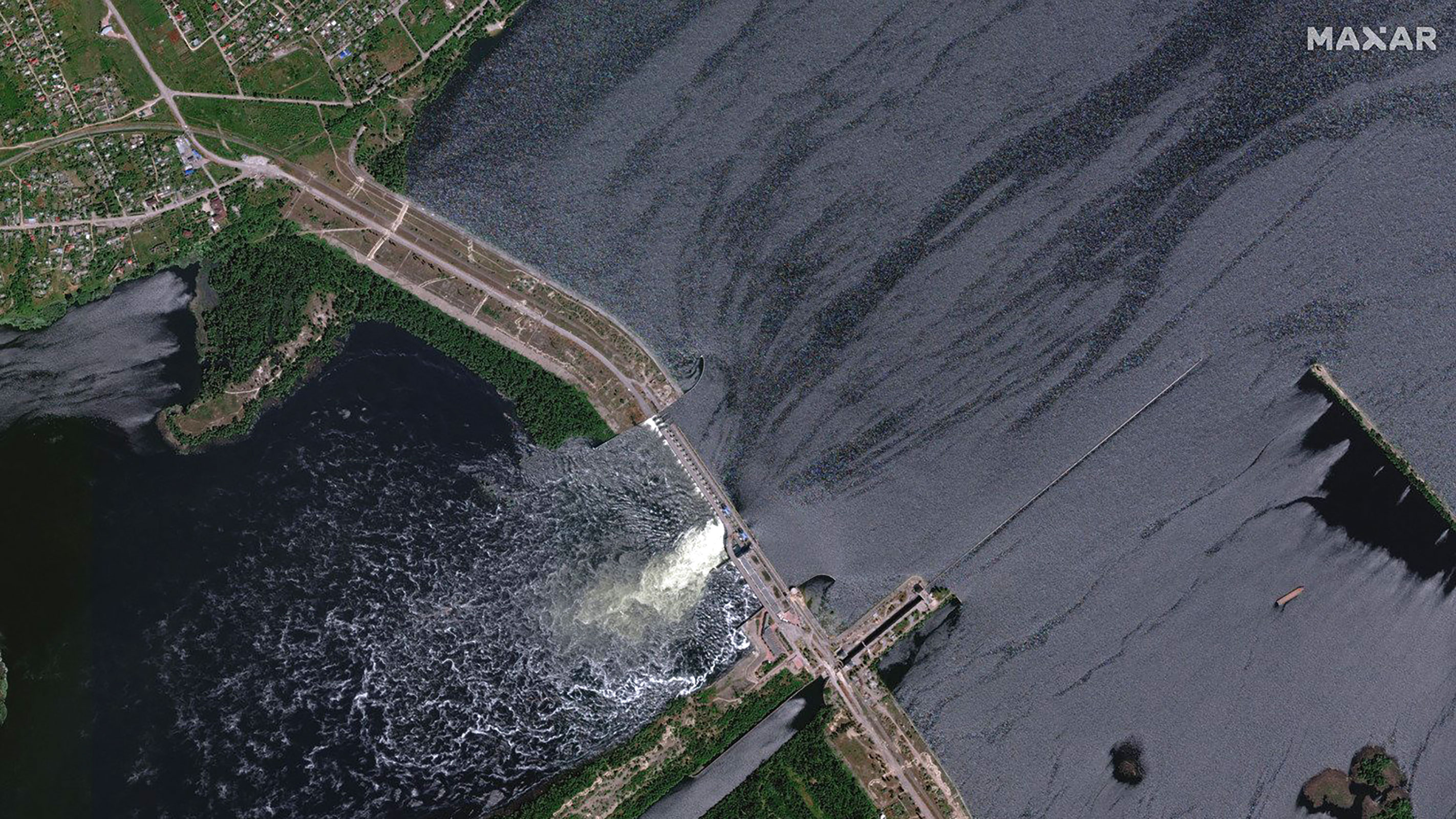 The Nova Kakhovka dam in Ukraine on May 28, 2023. 