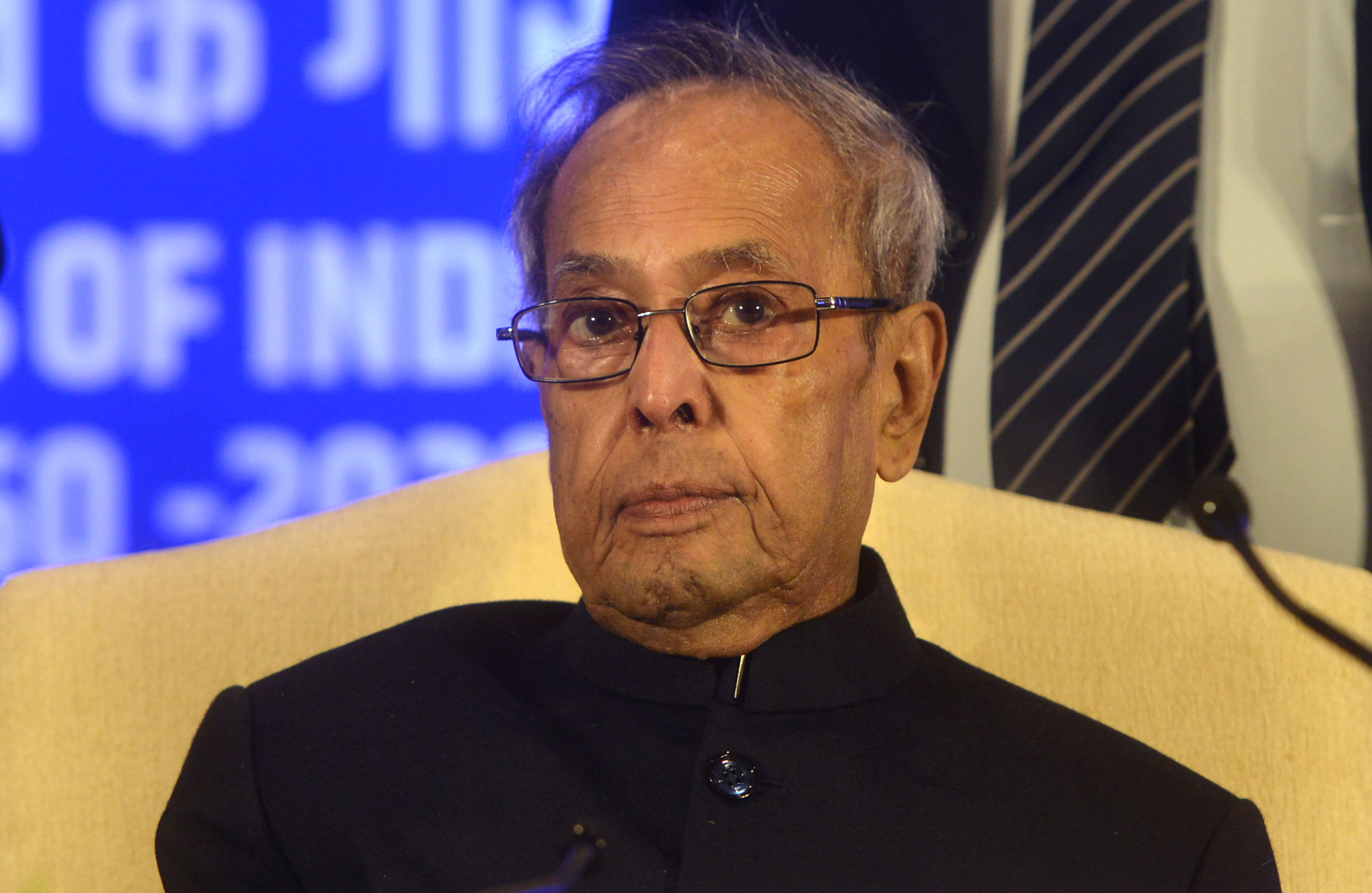 Former President of India, Pranab Mukherjee, attends the Sukumar Sen Memorial Lecture Series in New Delhi, India, on January 23. 