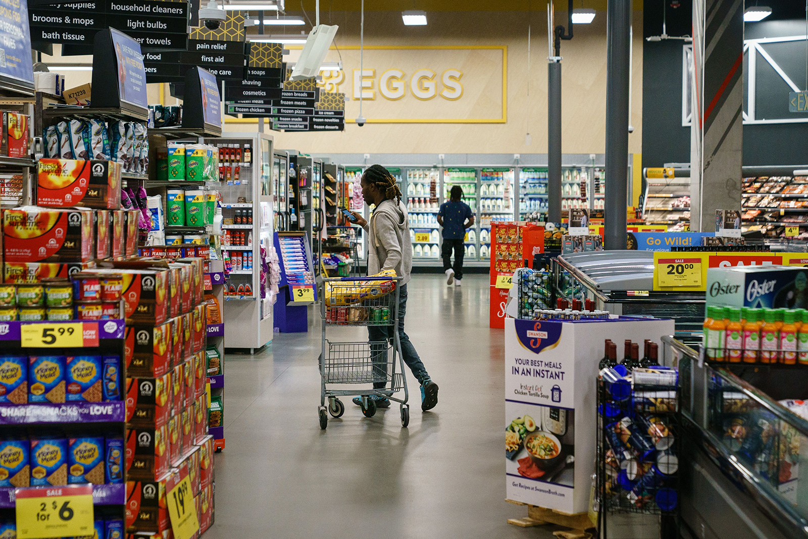 Shoppers are seen in a Kroger supermarket on October 14 in Atlanta, Georgia. 