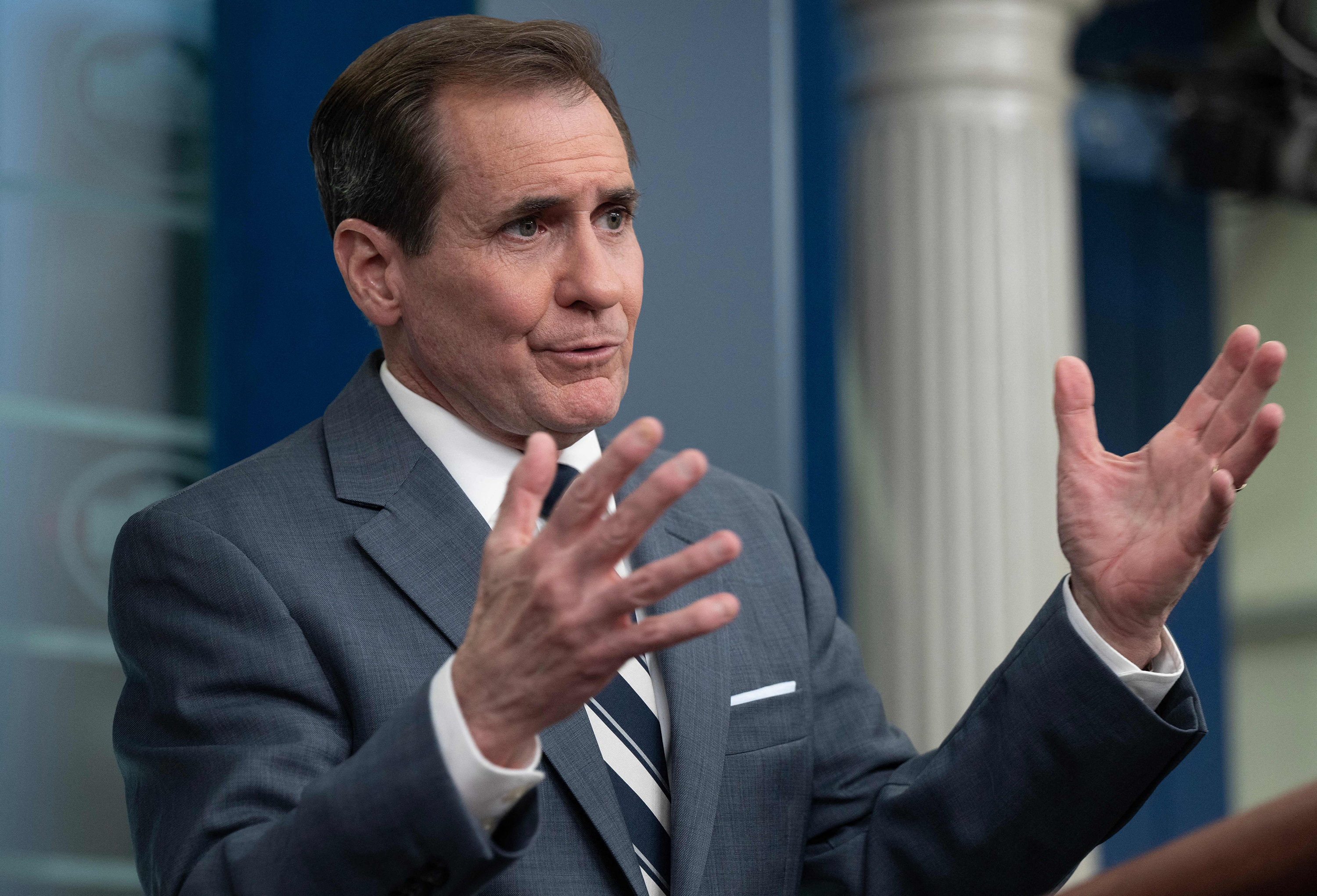 US National Security Council Coordinator for Strategic Communications John Kirby speaks during the daily press briefing in Washington, DC, on March 2.