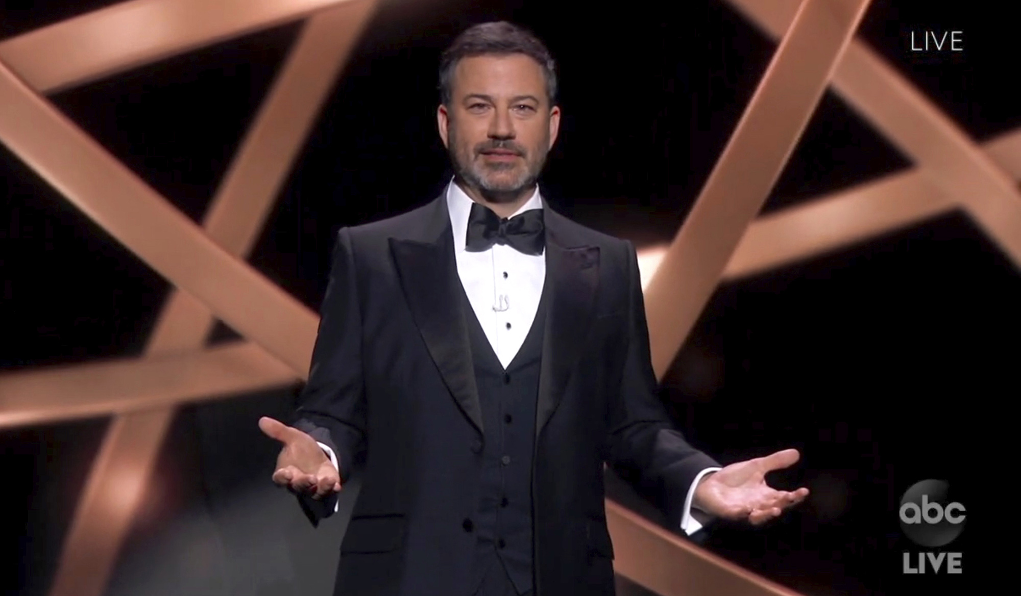 Host Jimmy Kimmel everyone to the "PandEmmys"