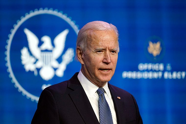 President-elect Joe Biden speaks during an event at The Queen theater in Wilmington, Del., Thursday, Jan. 7, 2021.