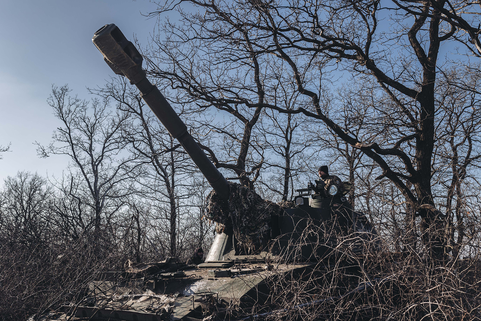 A Ukrainian soldier in his position on the Bakhmut frontline in Donetsk, Ukraine, on January 8.