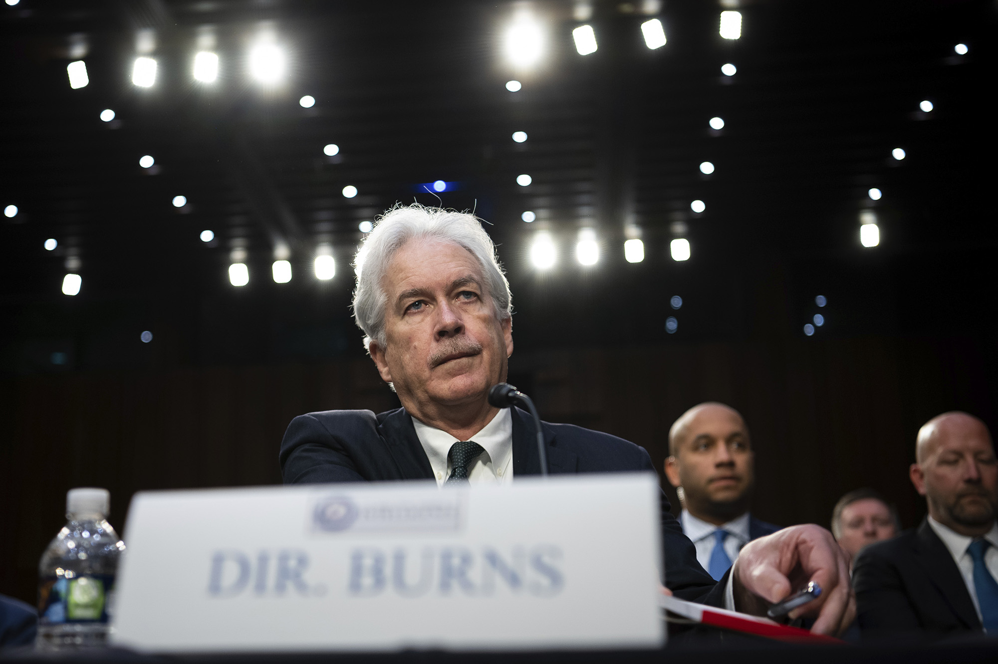 Central Intelligence Agency Director William Burns prepares for a Senate Select Committee on Intelligence hearing on worldwide threats, at the U.S. Capitol, in Washington, D.C., on March 10.