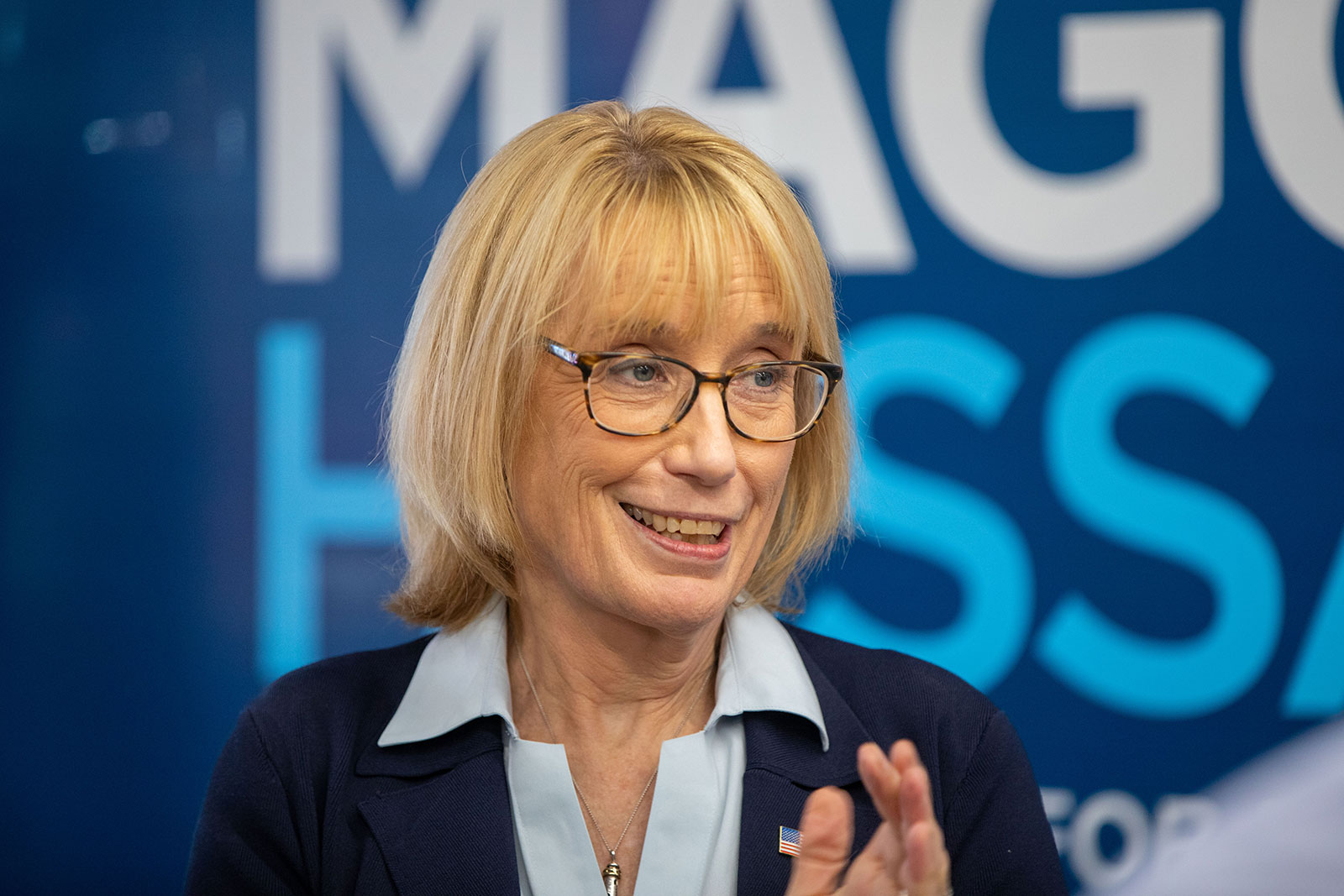 Sen. Maggie Hassan attends an election eve campaign event on November 7 in Manchester, New Hampshire. 