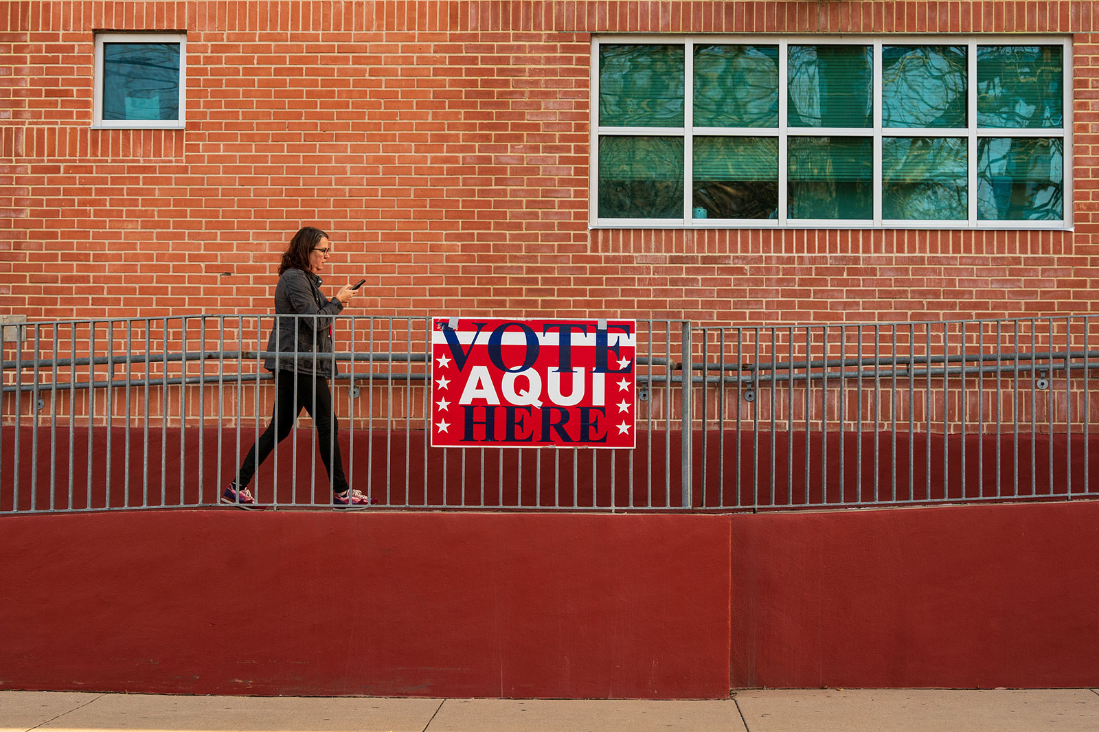 A voter arrives to a polling location in Austin, Texas, on March 1. Texas held the first primaries of the 2022 election season.