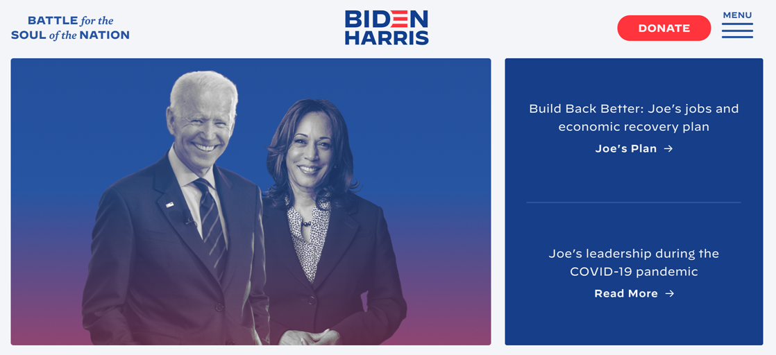 Biden updates campaign website