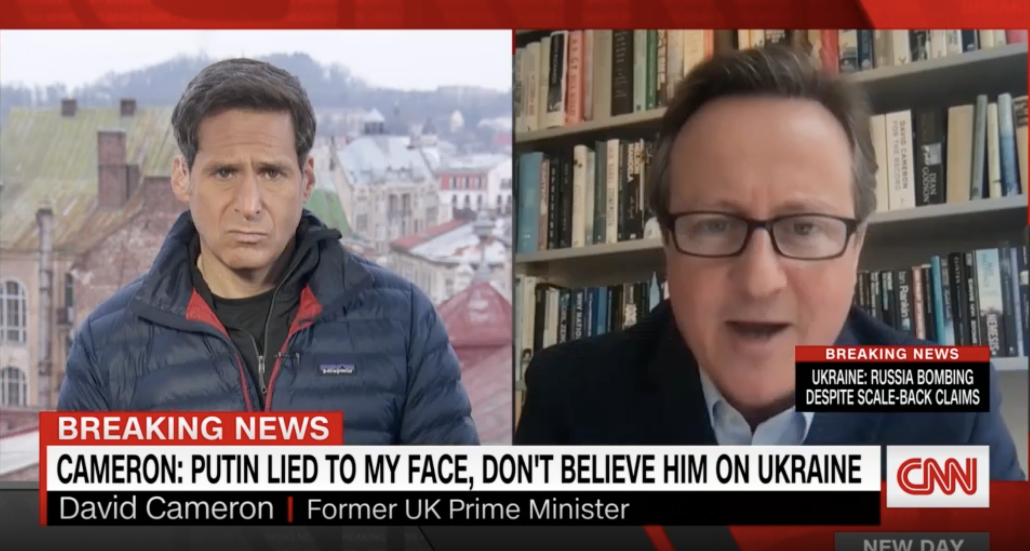 Former British Prime Minister David Cameron speaks to CNN on March 30