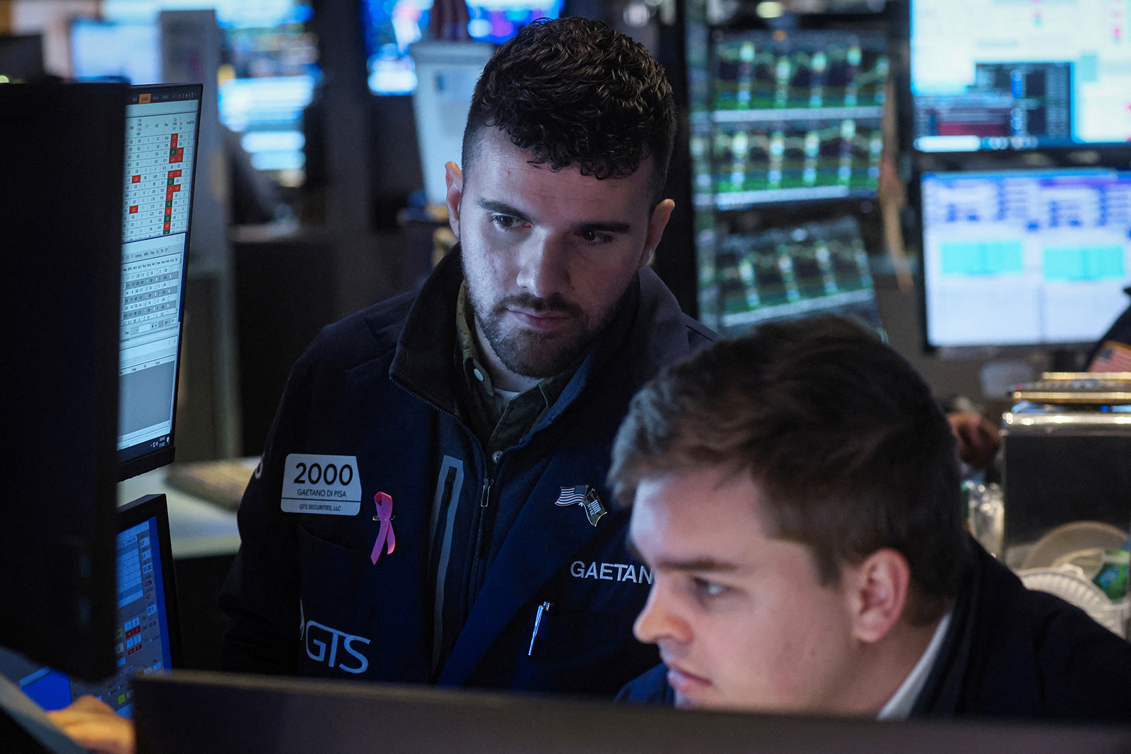 Specialist traders working at the New York Stock Exchange on November 9.