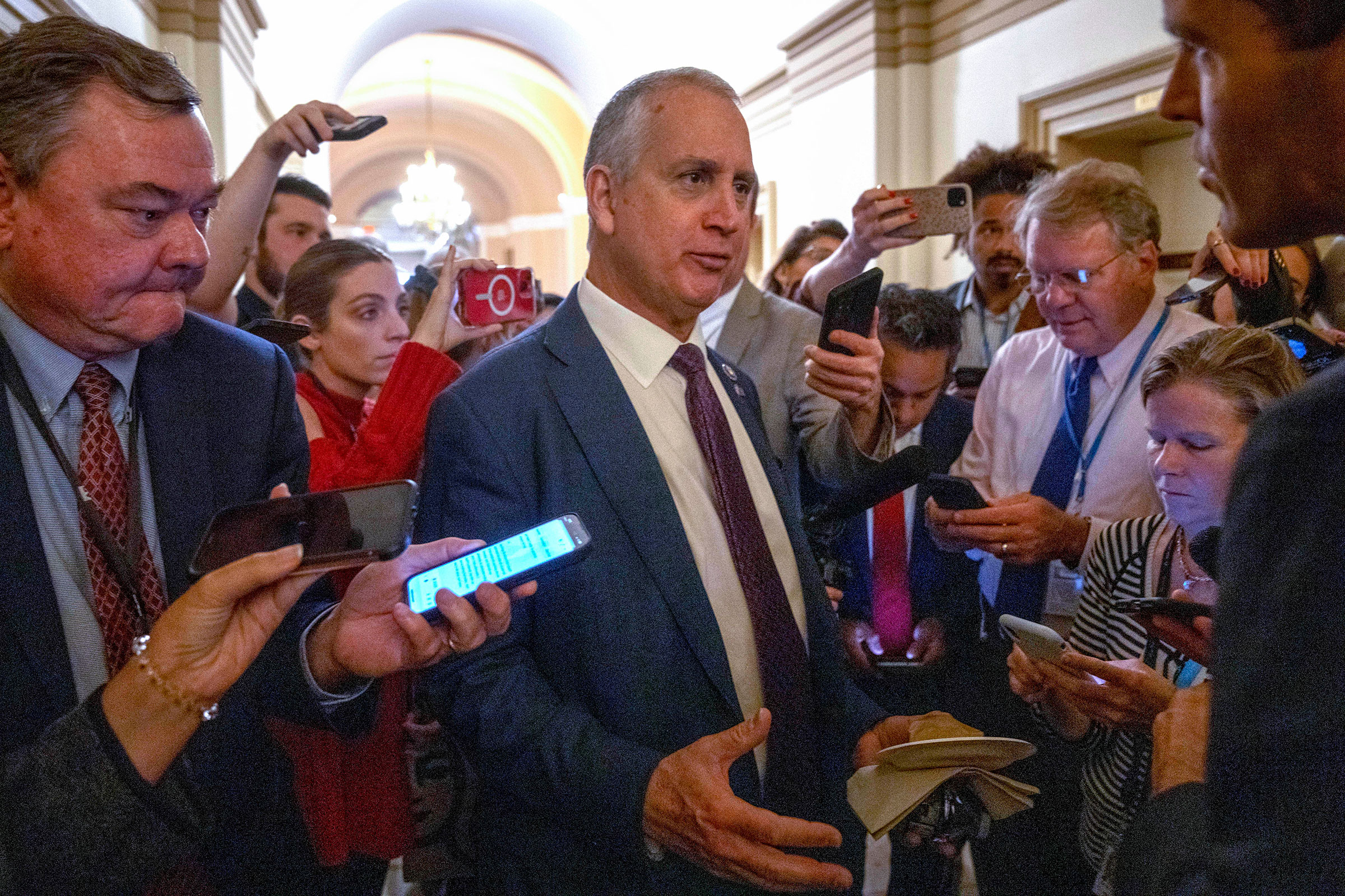 Rep. Mario Diaz-Balart speaks to reporters at the Capitol in Washington, DC, on Wednesday.