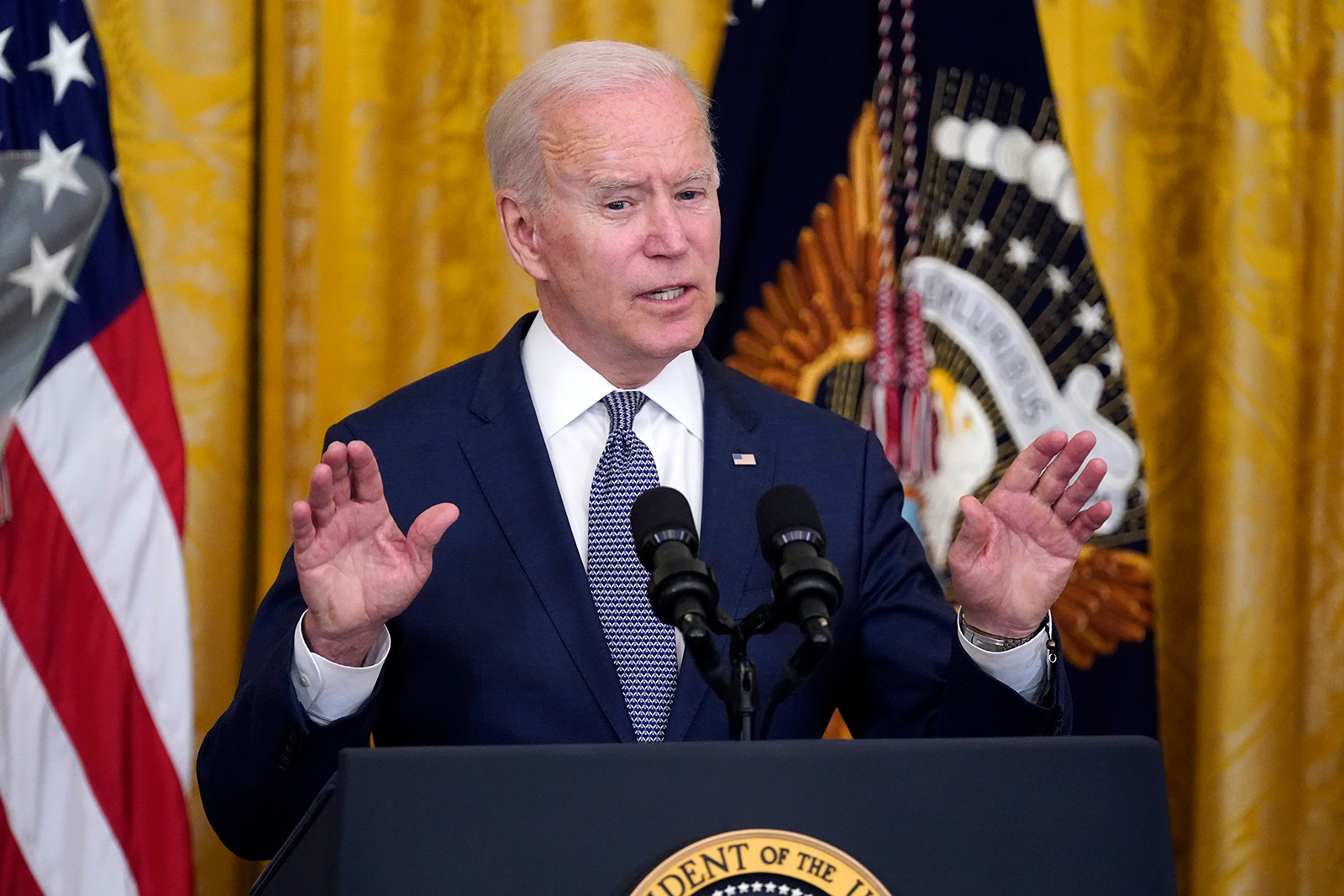 President Joe Biden speaks during an event to mark the passage of the Juneteenth National Independence Day Act.
