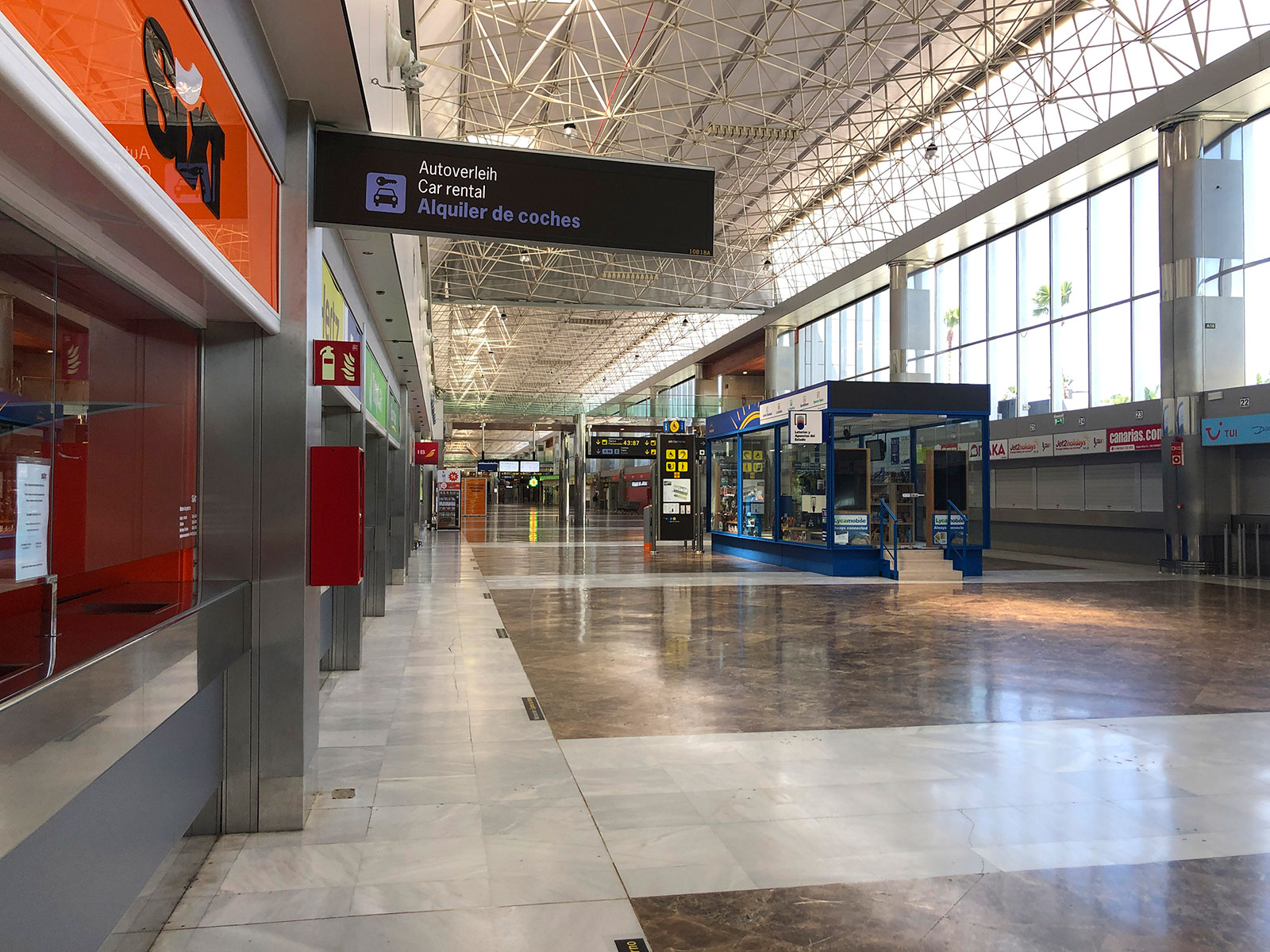 The interior of Tenerife Sur Airport in Spain on April 8.