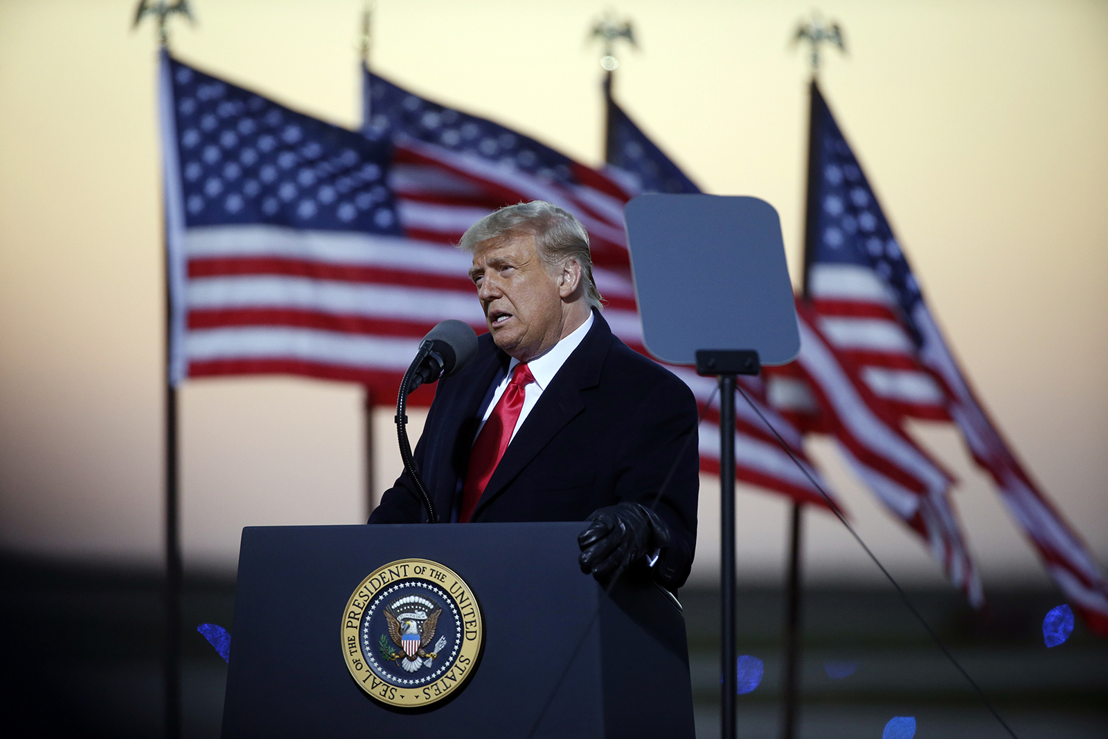 President Donald Trump speaks at a campaign rally on Friday, October, 30, in Rochester, Minnesota.