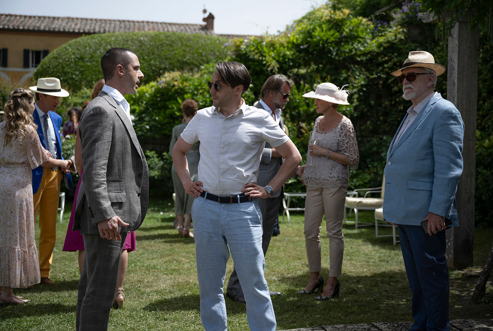 From left to right, Jeremy Strong, Kieran Culkin and Brian Cox in "Succession"
