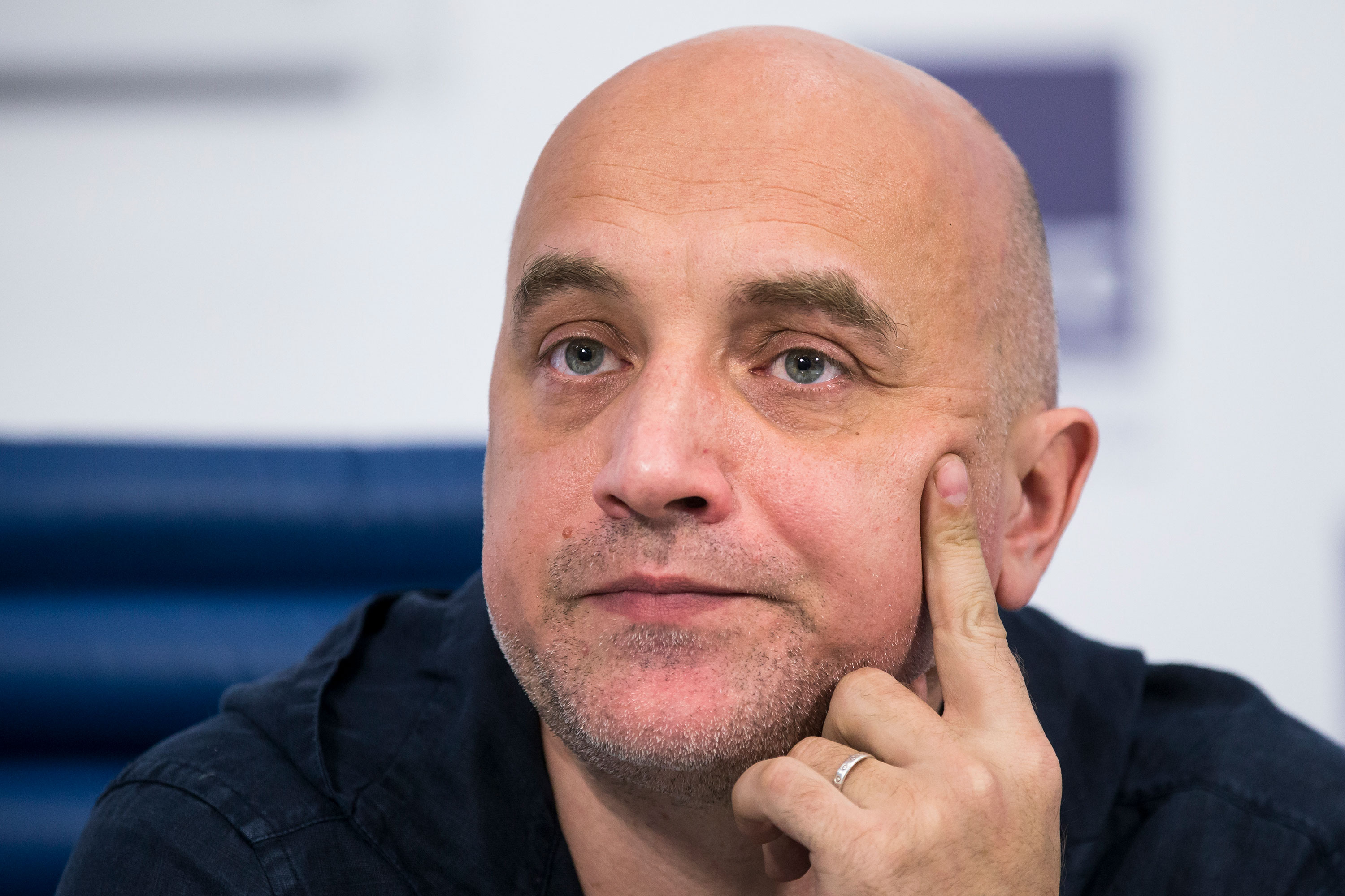 Zakhar Prilepin attends a news conference in Moscow on February 21, 2017.