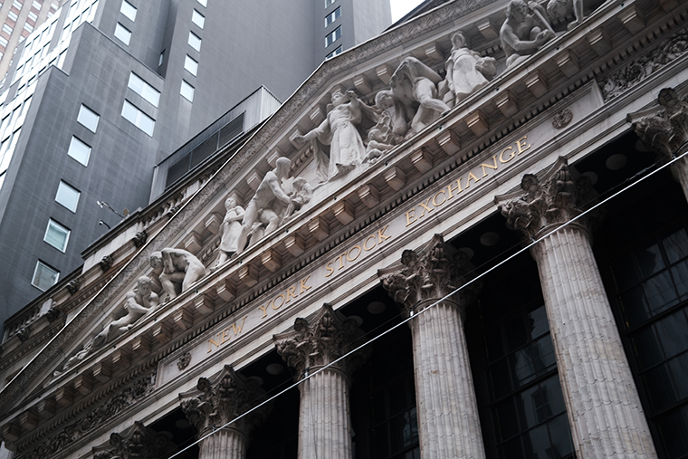 The New York Stock Exchange stands in lower Manhattan on June 27 in New York City. 