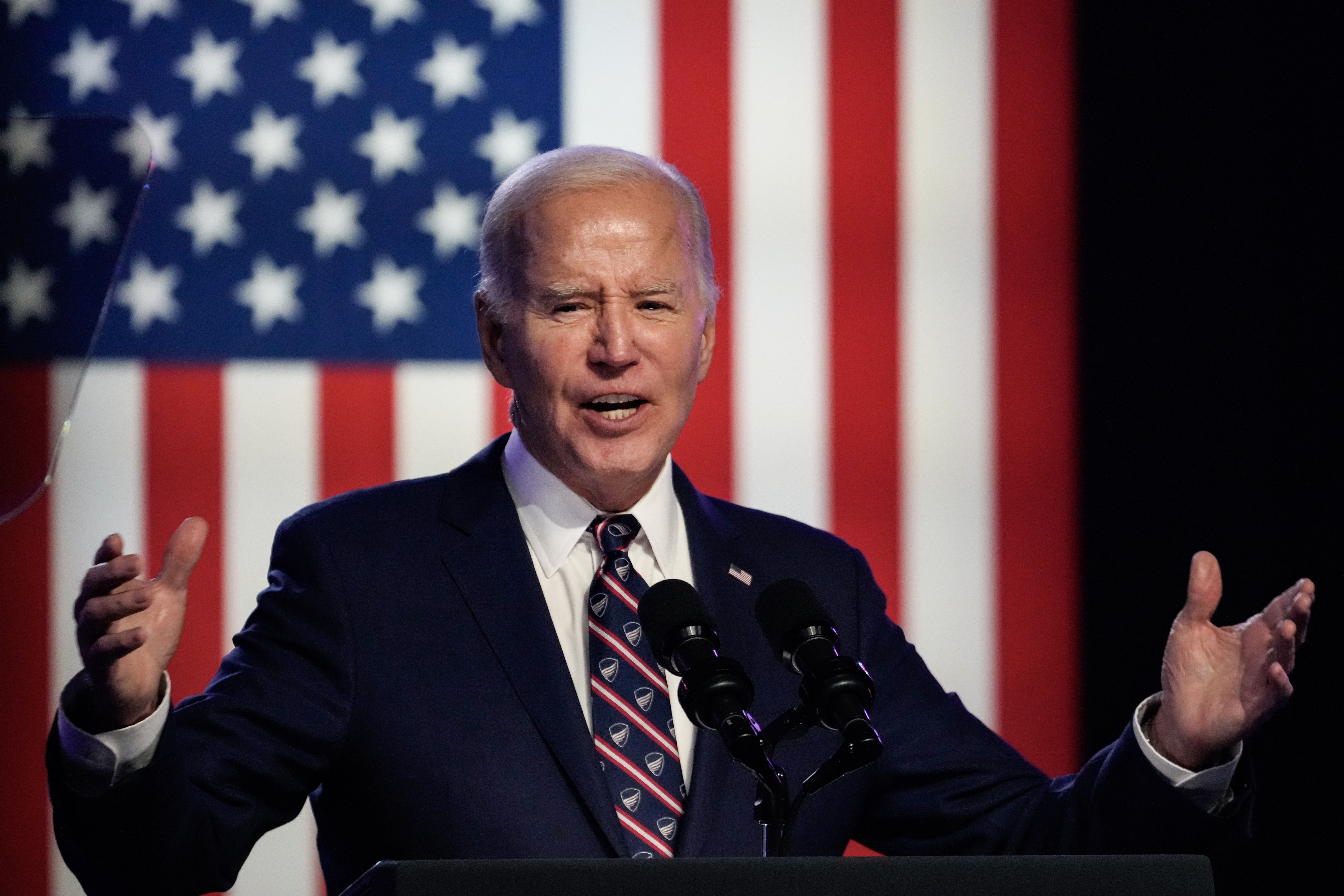 US President Joe Biden speaks during a campaign event at Montgomery County Community College on January 5, in Blue Bell, Pennsylvania. 