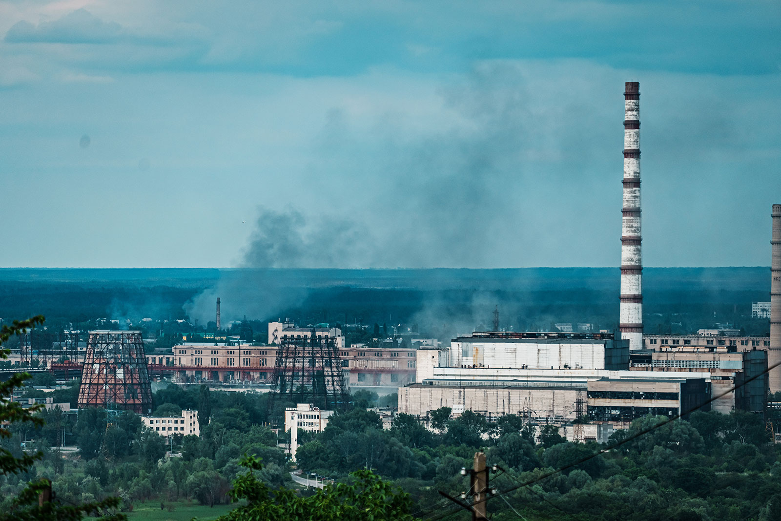 Smoke rises from Severodonetsk, Ukraine, on June 5.