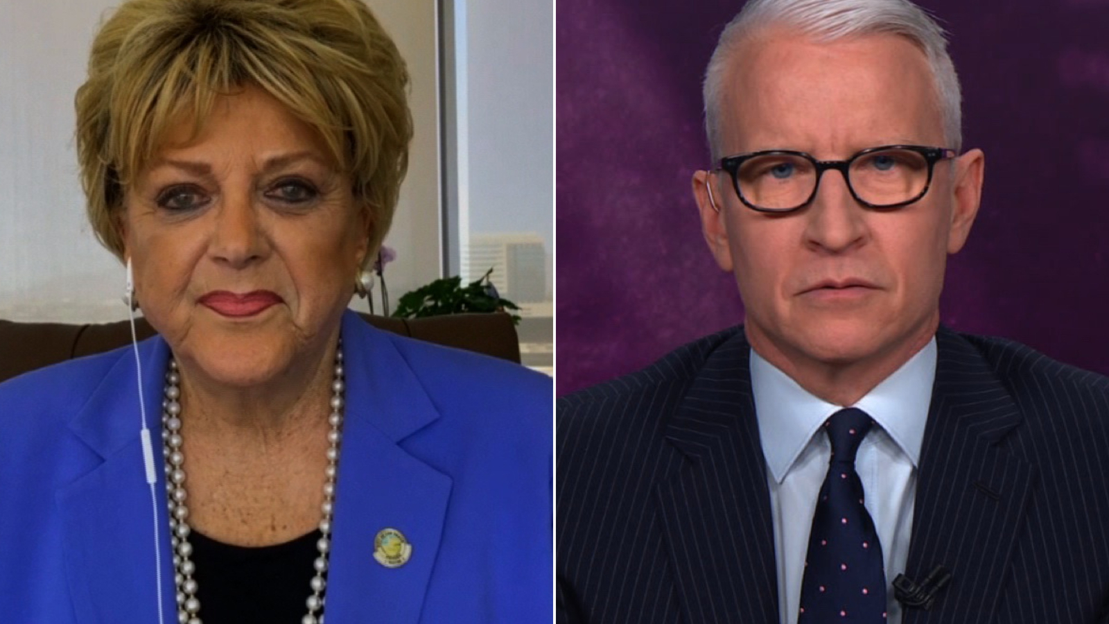 Las Vegas Mayor Carolyn Goodman clashes with Anderson Cooper on April 22.