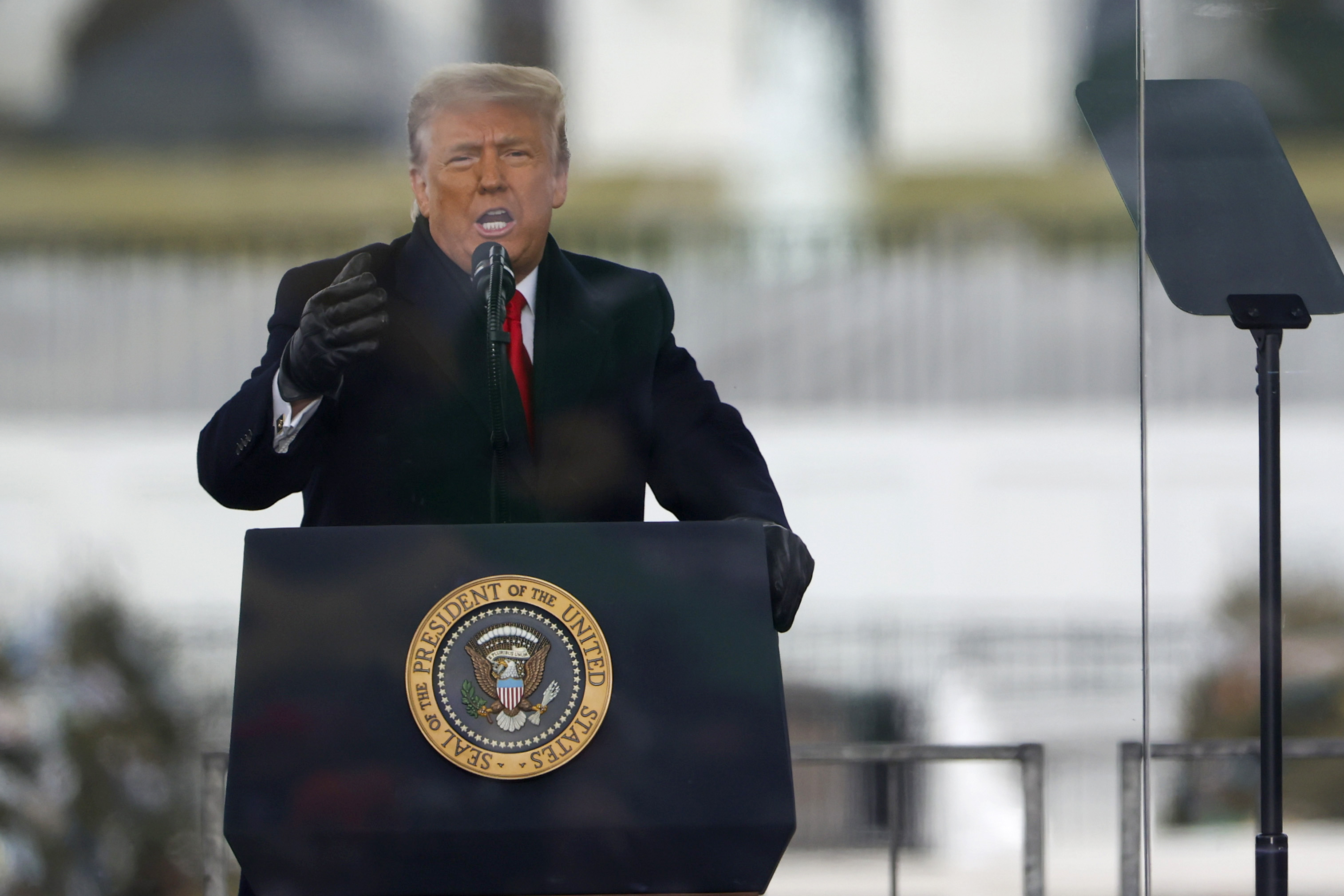 President Donald Trump speaks at the "Stop The Steal" rally on January 6.