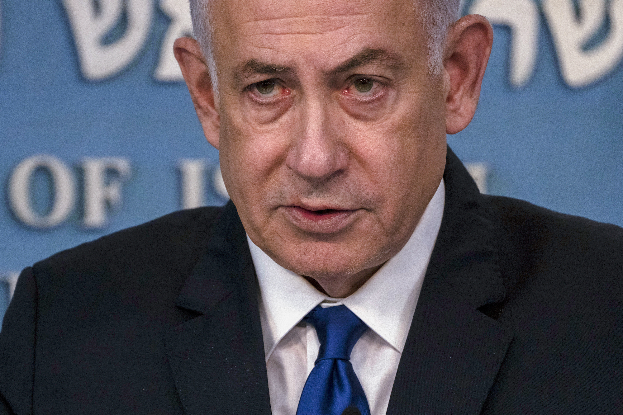 Israeli Prime Minister Benjamin Netanyahu speaks during a joint press conference in Jerusalem on March 17.