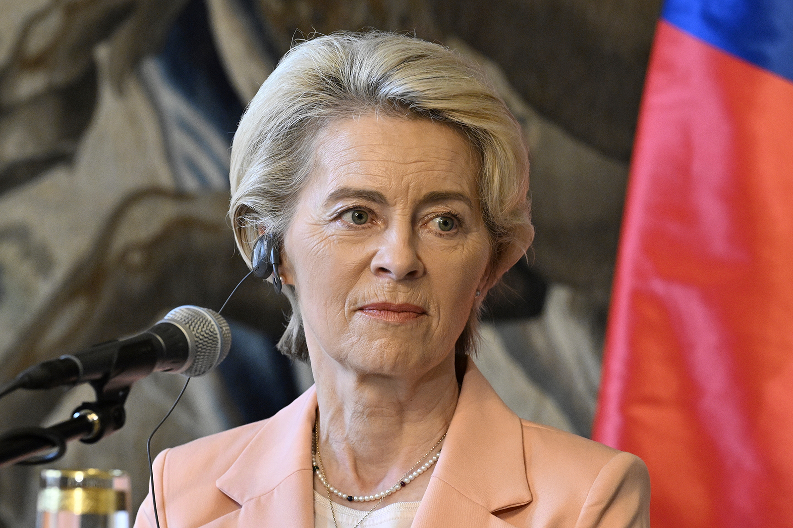 Ursula von der Leyen during a meeting in Prague, Czech Republic, on May 2.