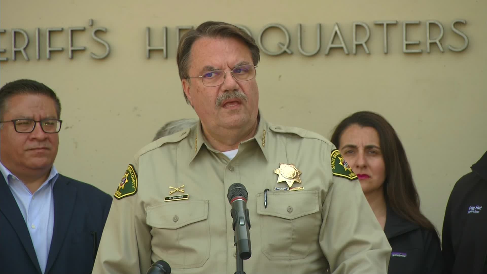 Santa Barbara County Sheriff Bill Brown spoke to reporters Monday afternoon.