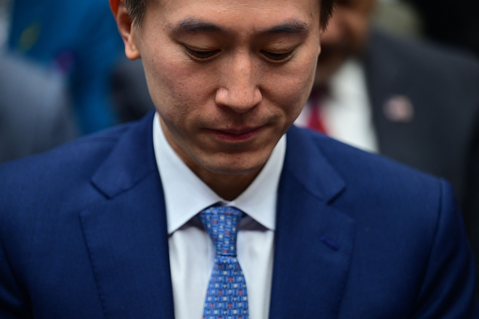 TikTok CEO Shou Zi Chew leaves as the House Energy and Commerce Committee hearing on "TikTok: How Congress Can Safeguard American Data Privacy and Protect Children from Online Harms," calls for a recess on March 23.