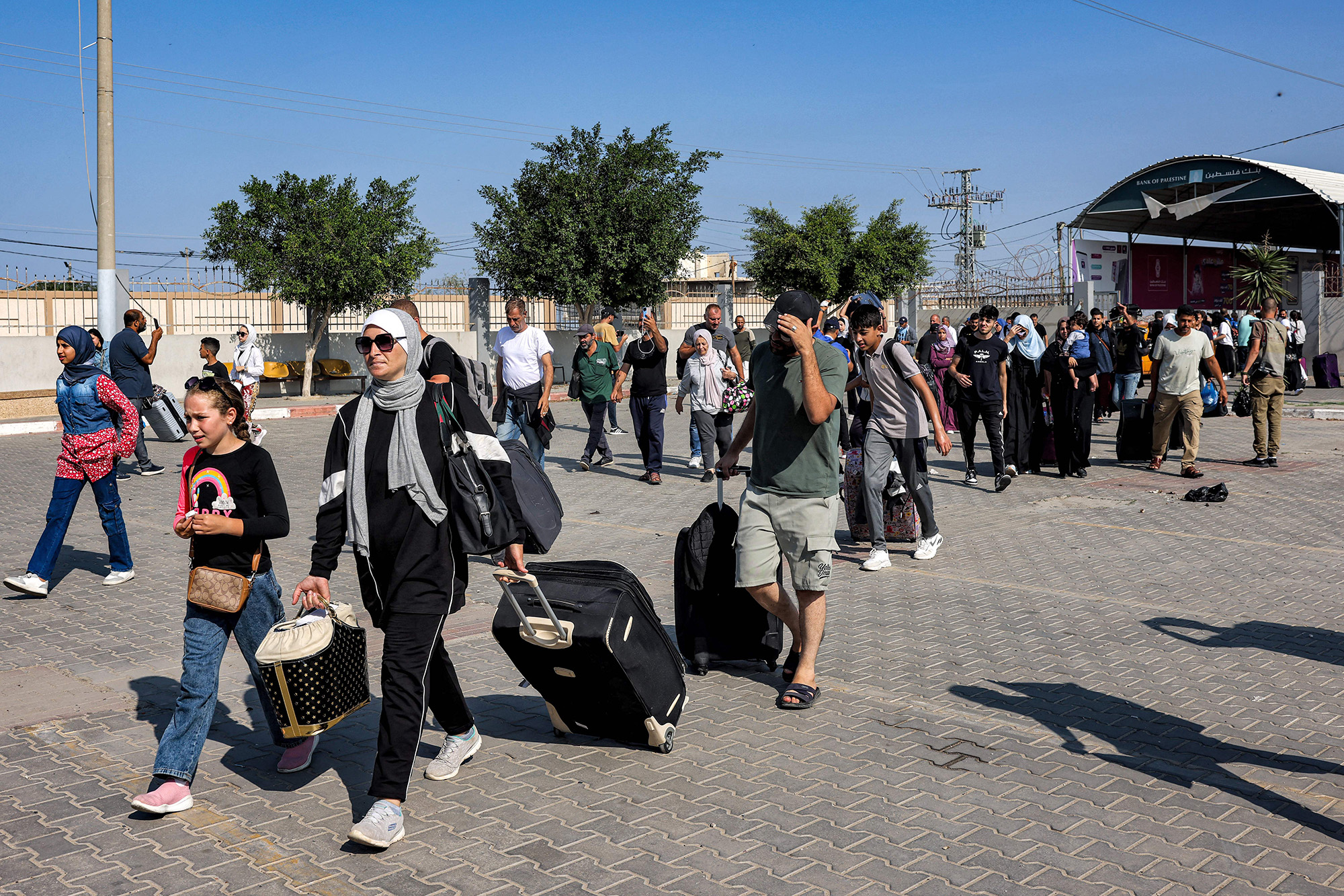 People at the Rafah border crossing in southern Gaza on November 1.