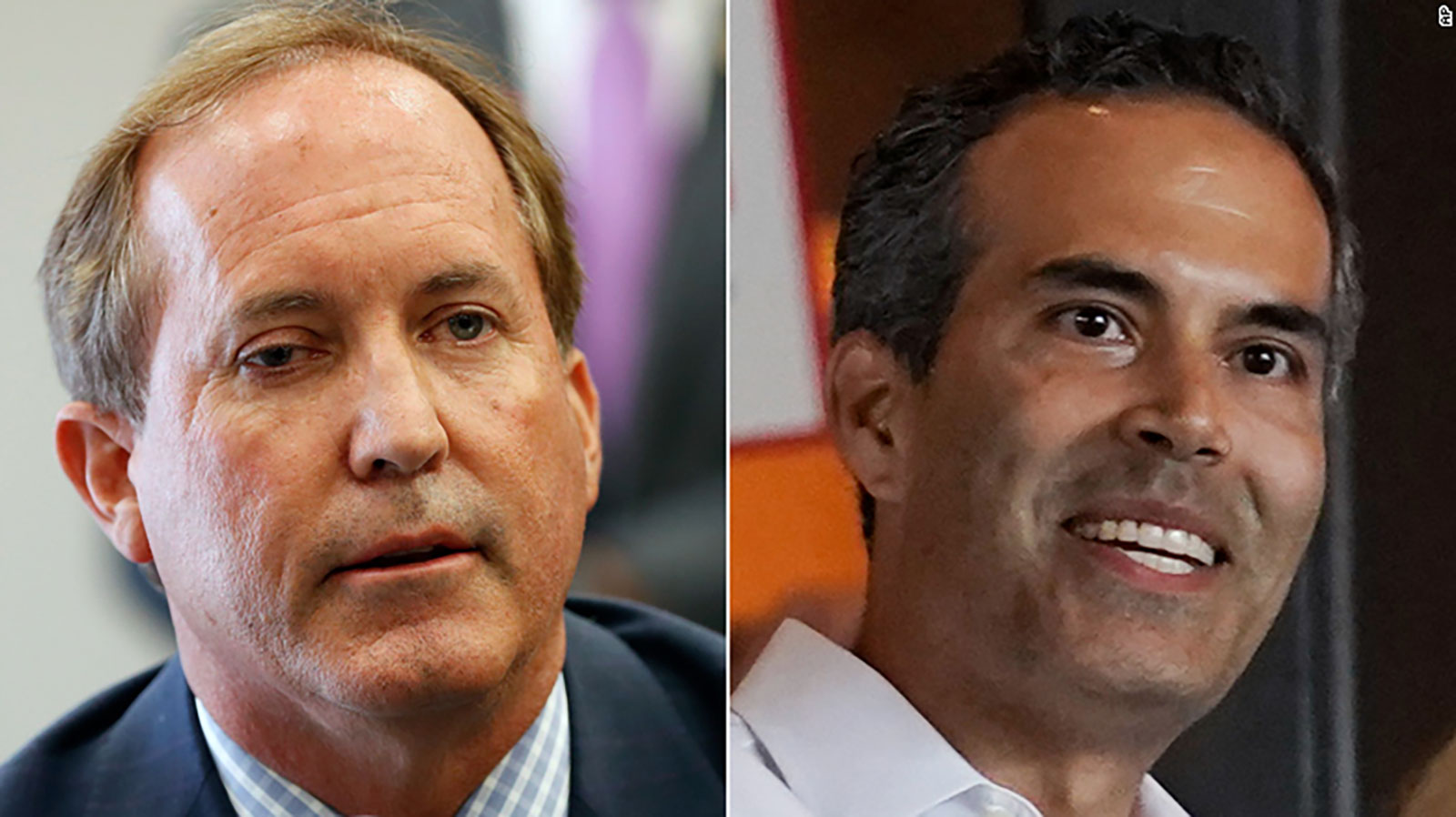 Ken Paxton, left, and George P. Bush, right. 