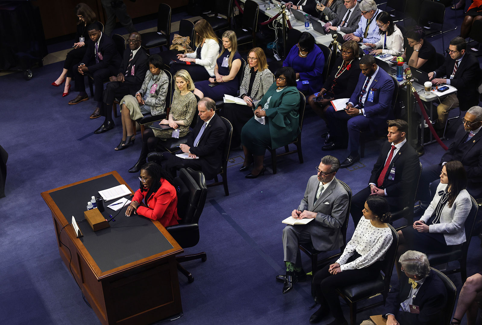 US Supreme Court nominee Judge Ketanji Brown Jackson responds during her confirmation hearing before the Senate Judiciary Committee.