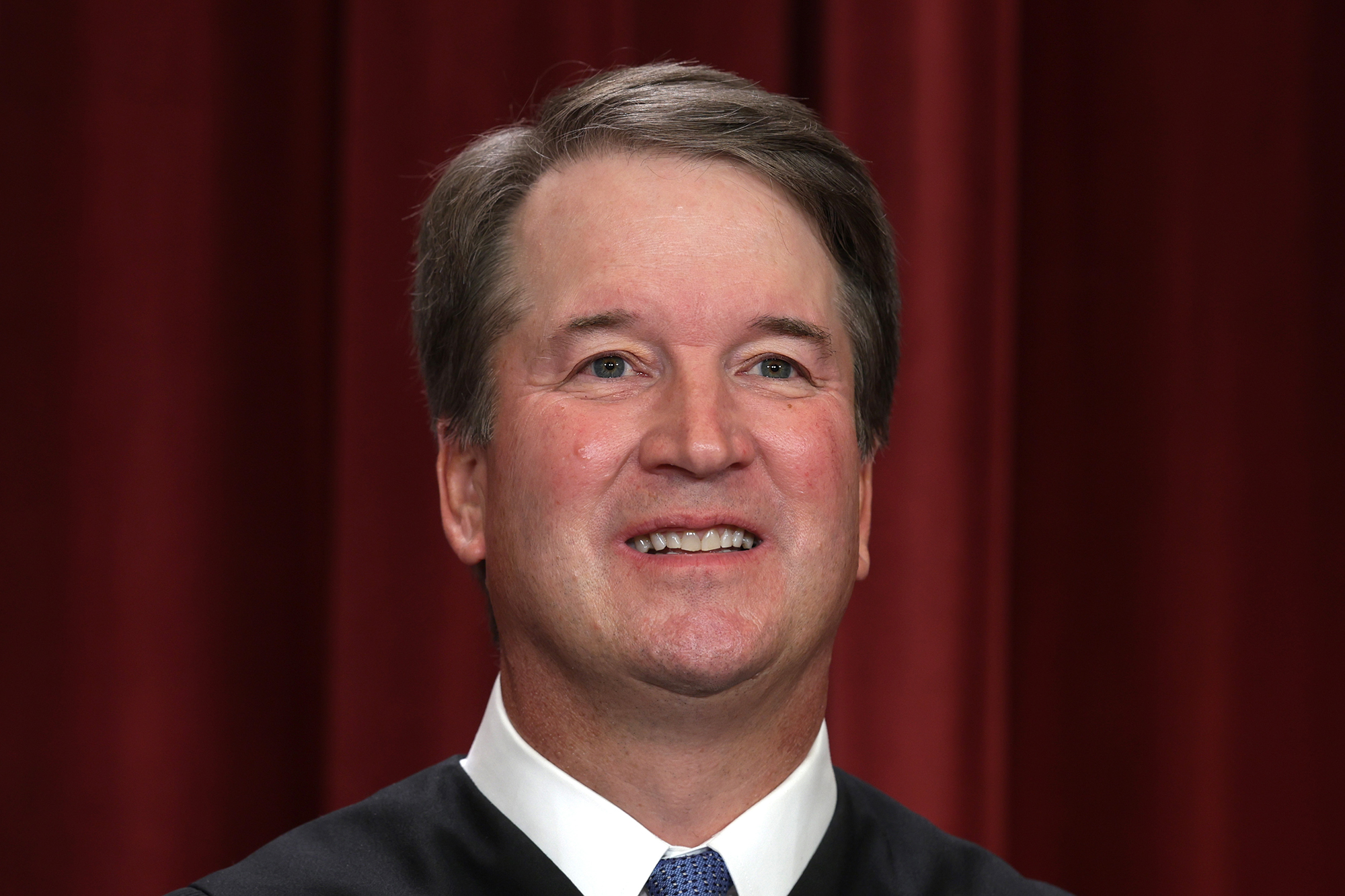 United States Supreme Court Associate Justice Brett Kavanaugh poses for an official portrait at the East Conference Room of the Supreme Court building on October 7, 2022 in Washington, DC. 