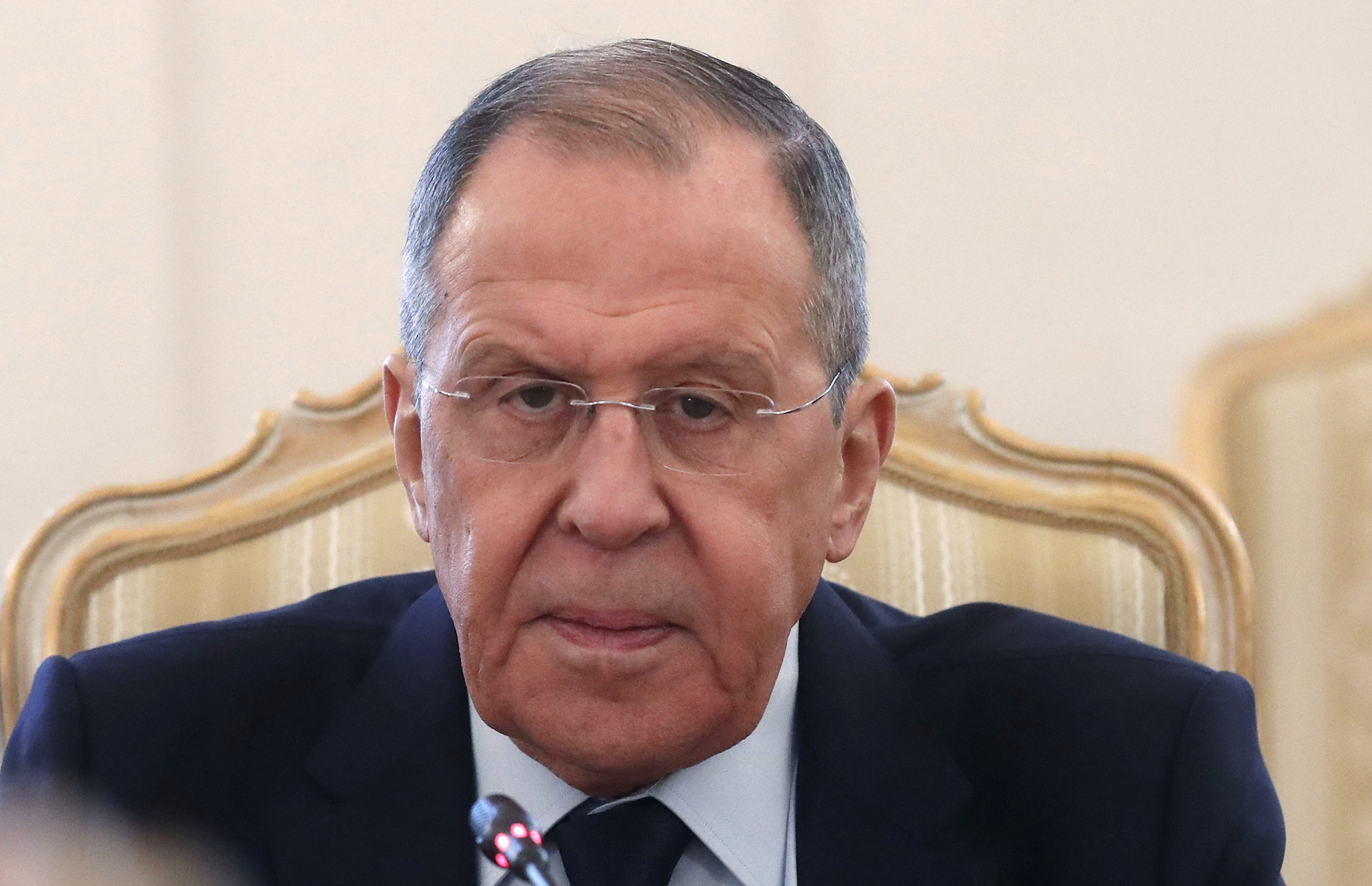 Russian Foreign Minister Sergei Lavrov attends a meeting in Moscow on March 30.