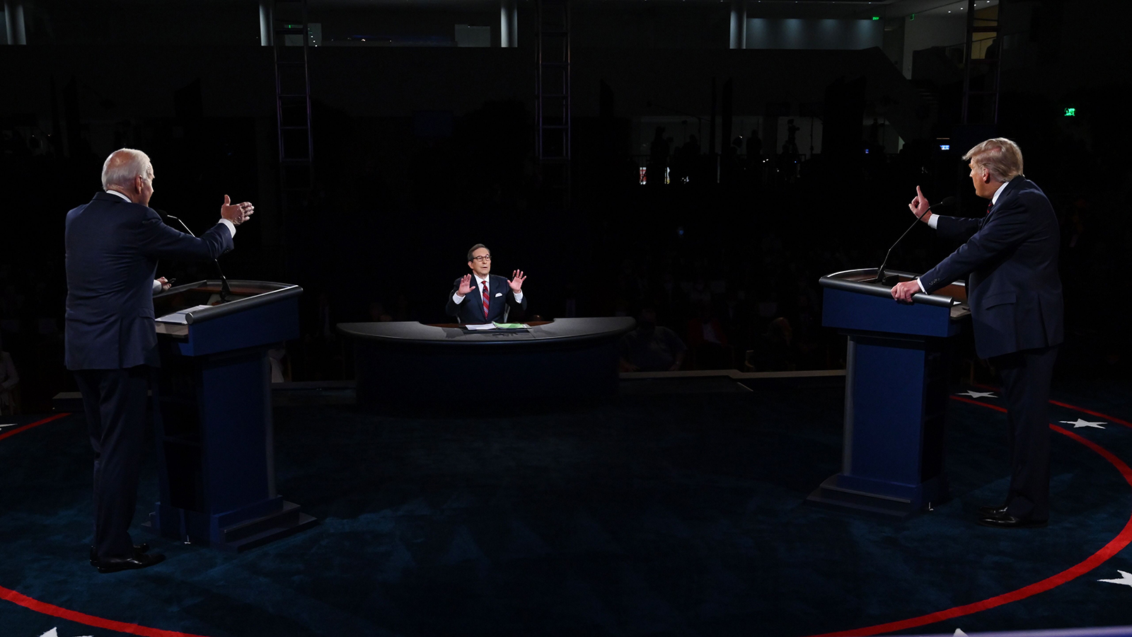 President Donald Trump and Democratic presidential candidate Joe Biden take part in the first presidential debate at Case Western Reserve University and Cleveland Clinic in Cleveland, Ohio, on September 29.