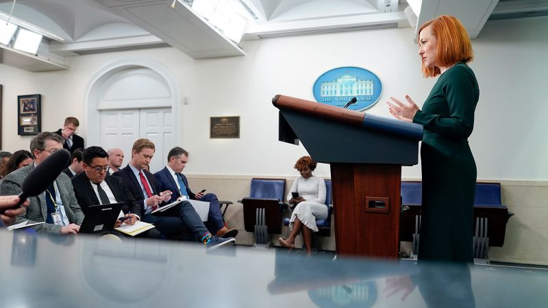 White House press secretary Jen Psaki speaks during a press briefing at the White House on March 9 in Washington, DC.