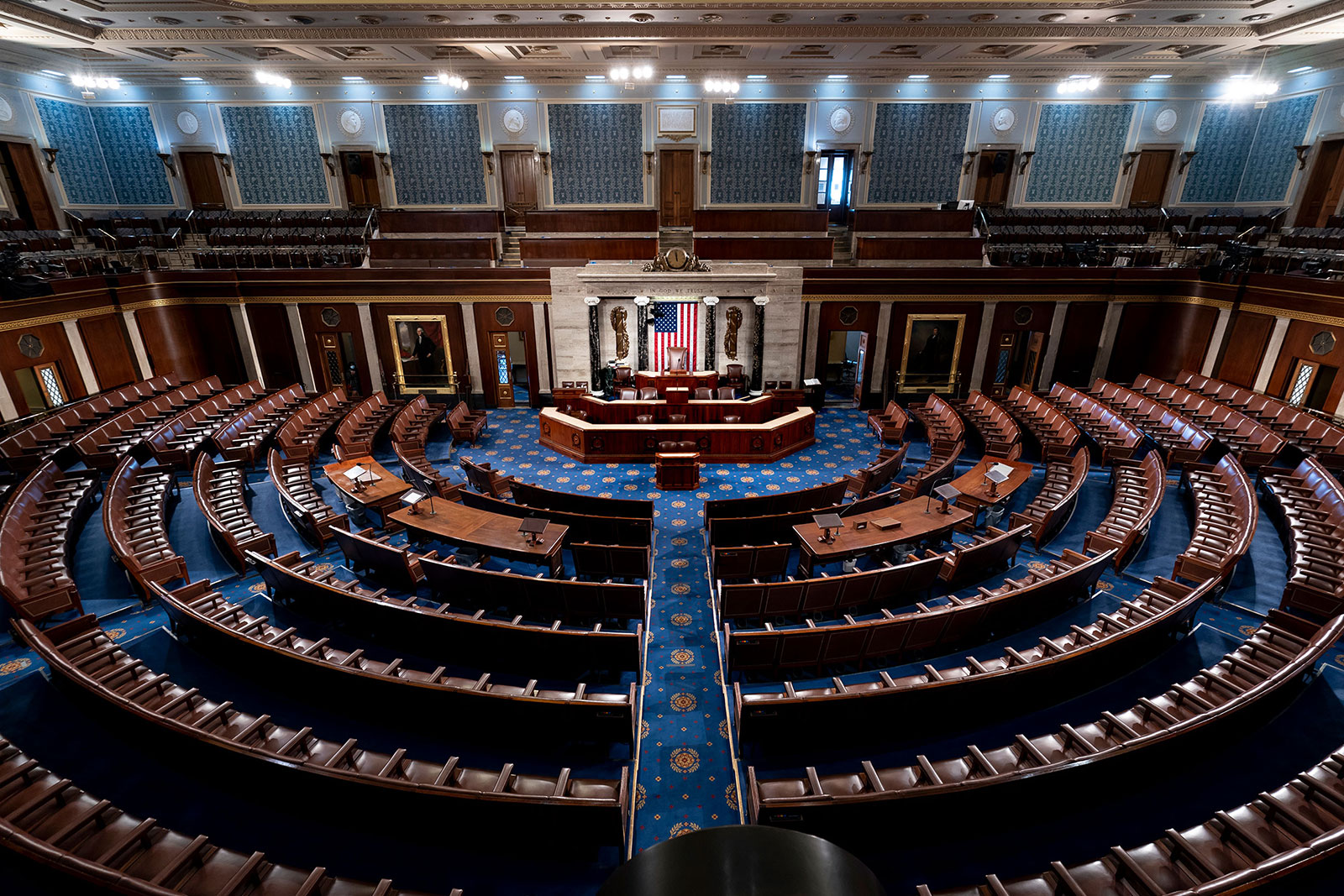 The chamber of the House of Representatives is seen at the Capitol in Washington, DC, on February 28. 