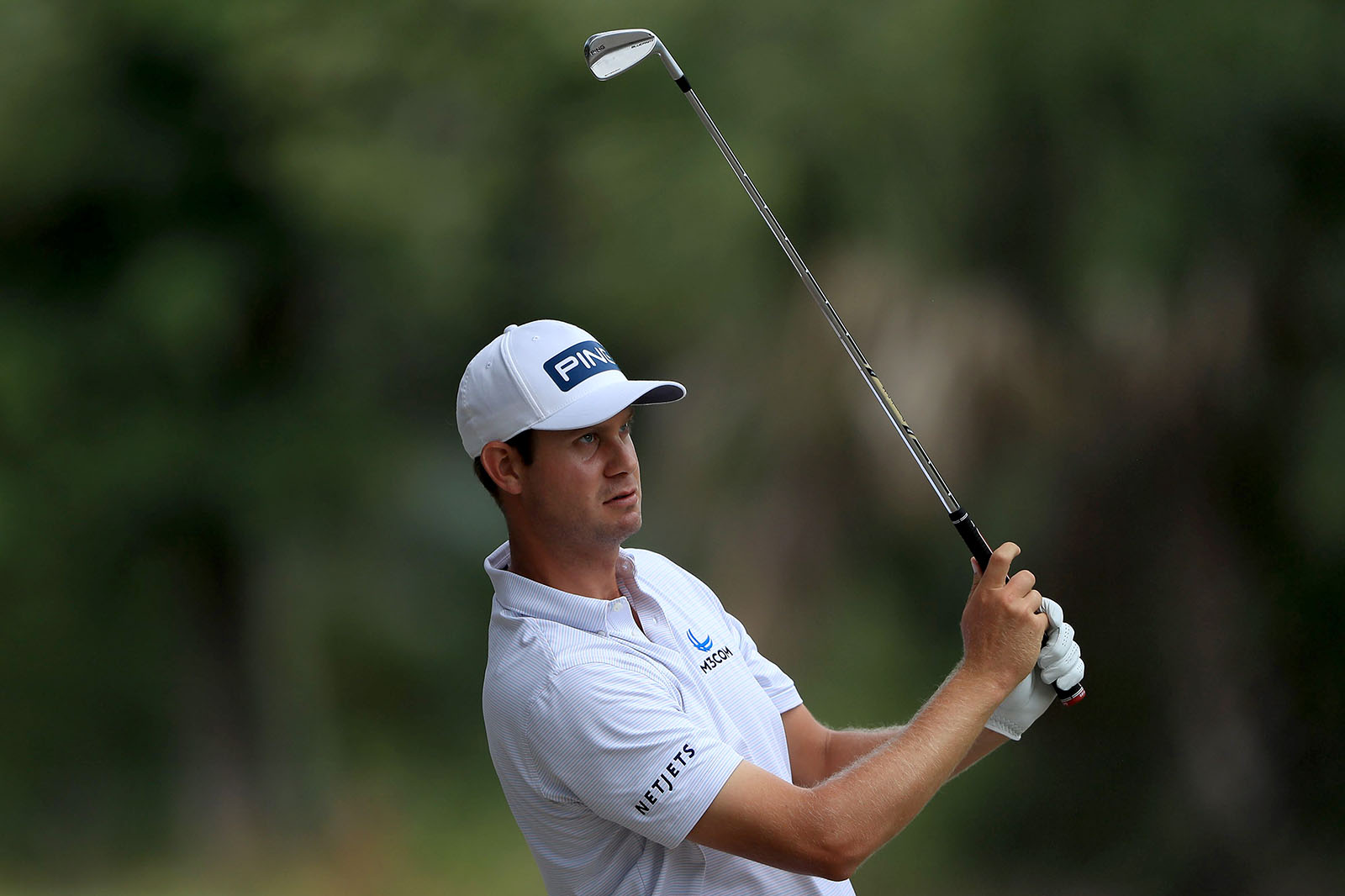 Harris English plays his second shot on the 15th hole during the RBC Heritage on June 18, at Harbour Town Golf Links in Hilton Head Island, South Carolina. 