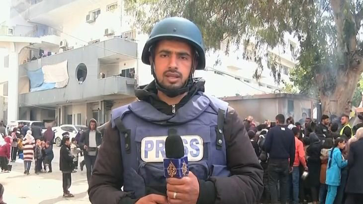 Still of Al Jazeera Arabic correspondent Ismail Al-Ghoul who was arrested by Israeli forces at Al-Shifa hosptial according to Al Jazeera.