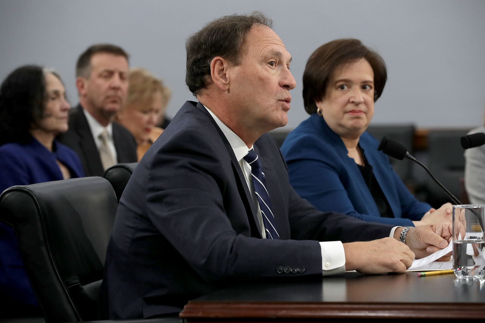 Supreme Court associate justices Samuel Alito, left, and Elana Kagan testify about the court's budget during a hearing of the House Appropriations Committee's Financial Services and General Government Subcommittee, in Washinton, D.C. on March 07, 2019. 