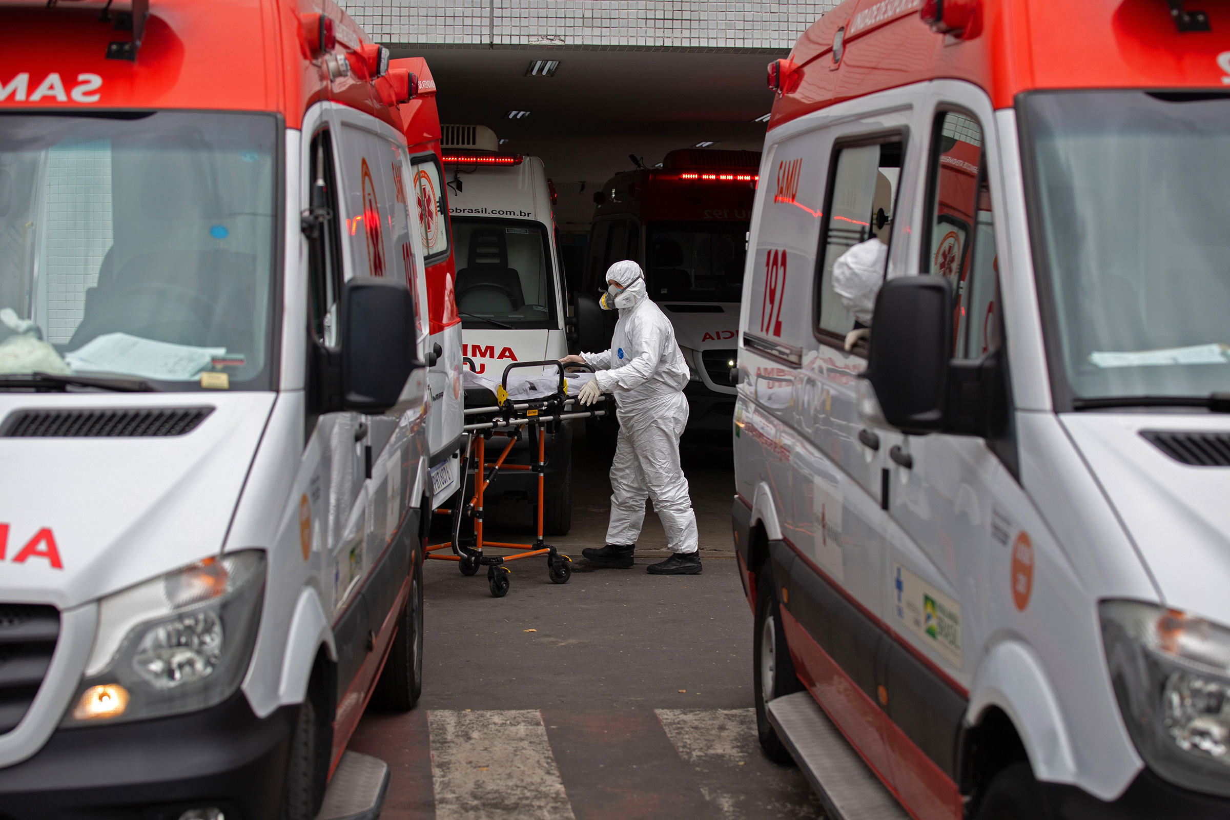 A patient arrives at a hospital in Manaus, Brazil, on January 14.